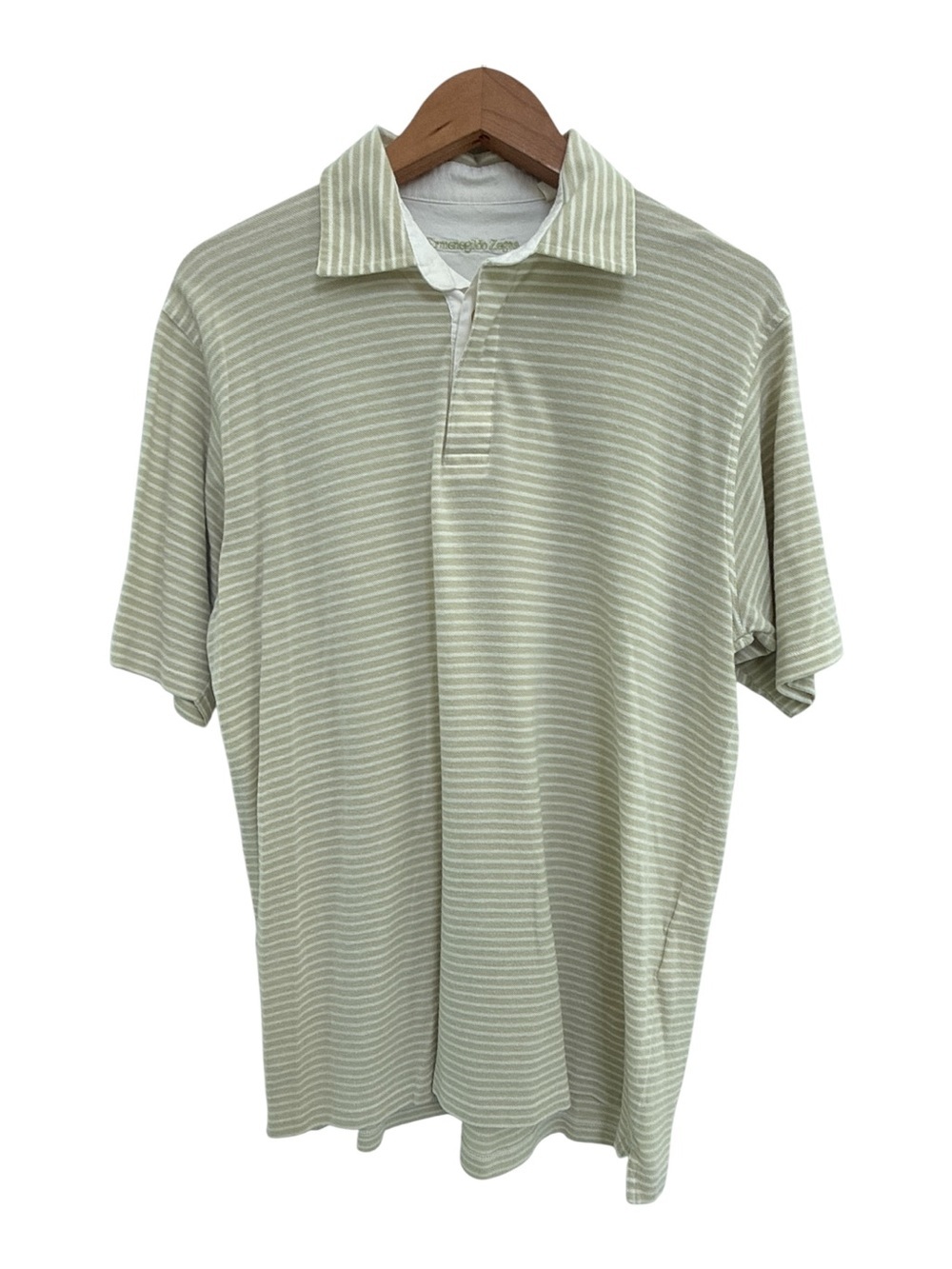 Ermenegildo Zegna Striped Green Polo Shirt